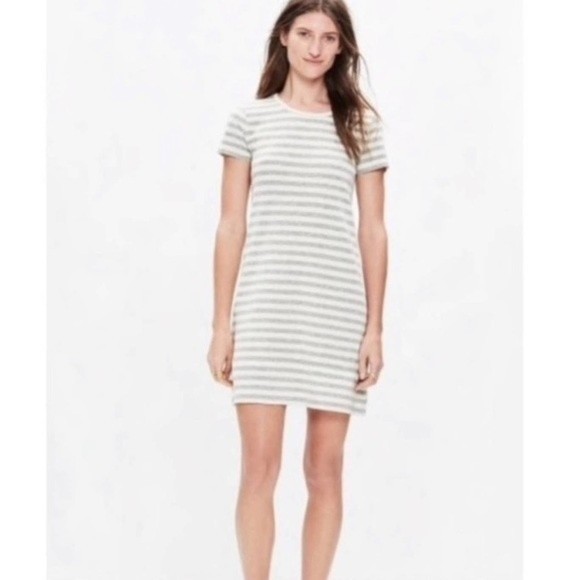 MADEWELL Dress Cotton Striped Short Sleeve Button Back Mini Size XS - Picture 1 of 13